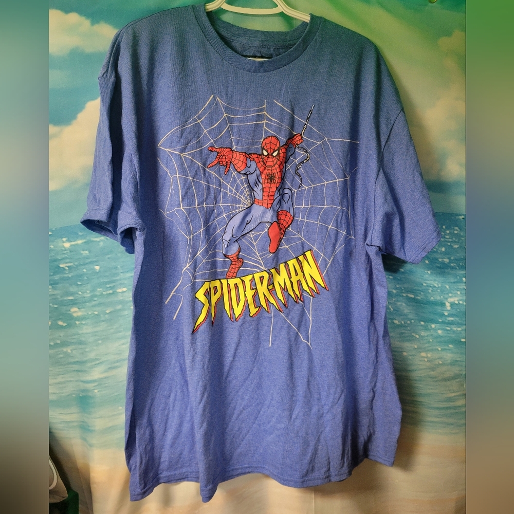 Marvel NWOT Spider-Man Blue T-Shirt Mens‎ Size XL